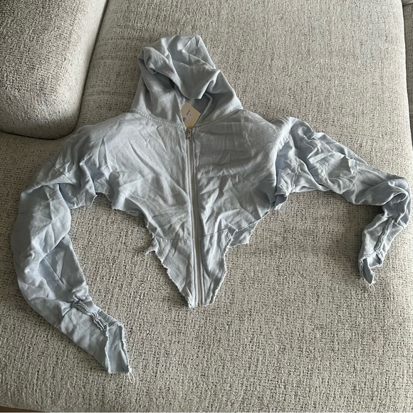 SAMI MIRO VINTAGE V cut hoodie NWT  Sky baby blue - Picture 3 of 8